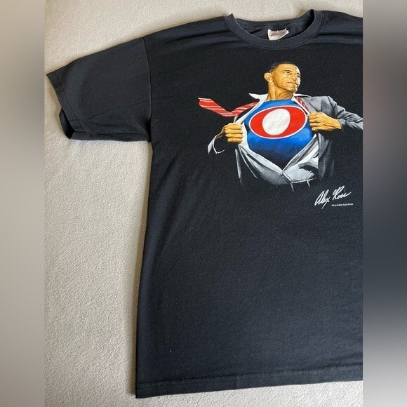 2008 Alex Ross Barack Obama superman superhero Chicago Size L - Picture 10 of 16